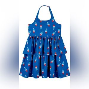 🆕 Andy & Evan Kids tiered popsicle halter dress Sz 6x H3